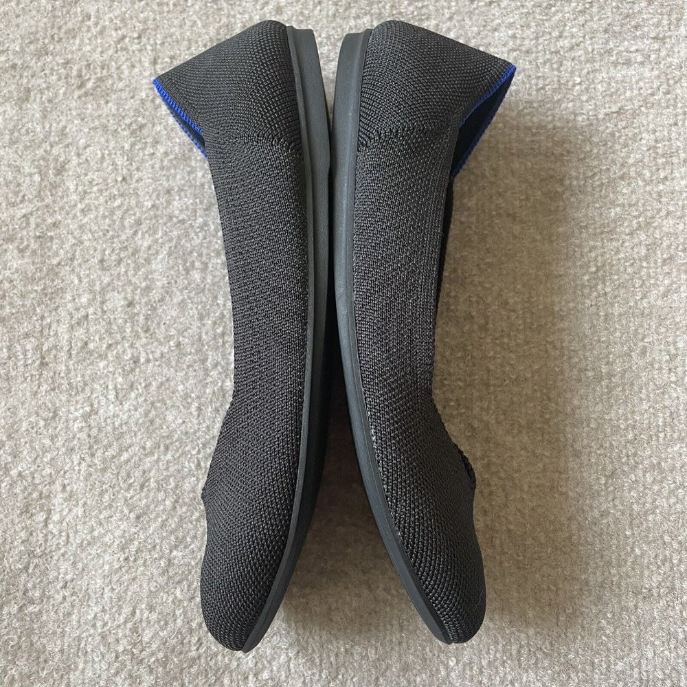 Rothy’s Shoes Womens Size 7.5 Black The Flat Round Toe Casual Knit Ballet Flats - Picture 11 of 14